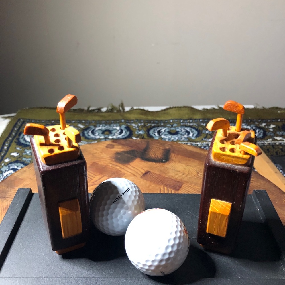 Vintage Wooden Golf Carts and Clubs!